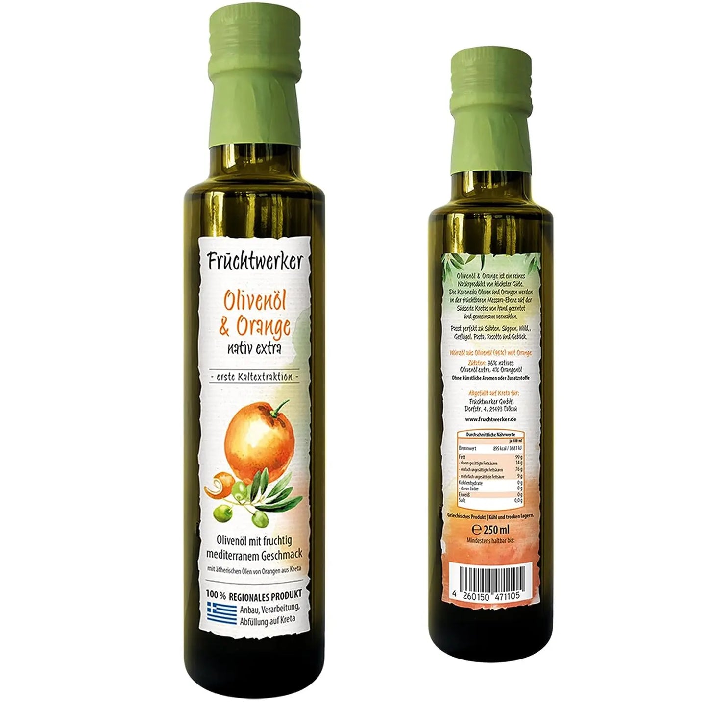 Fruchtwerker Olivenöl mit Orange 250ml - Geschmackserlebnis Tasty Pott