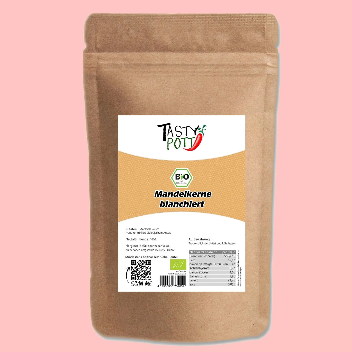 Blanchierte Mandeln Bio 1kg - Tasty Pott Tasty Pott