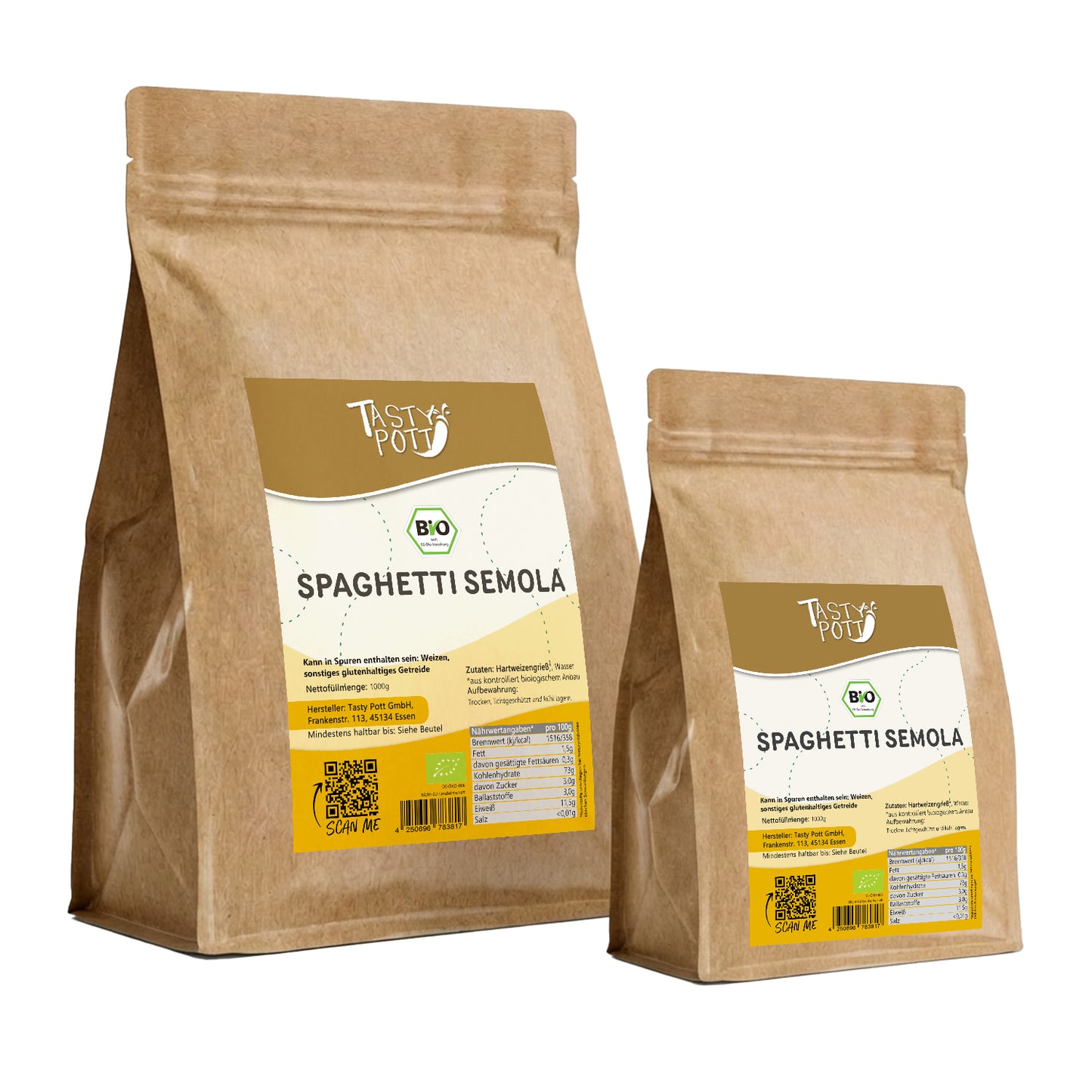 Tasty Pott Bio Spaghetti Semola - ab 1kg Beutel — Abbildung 9