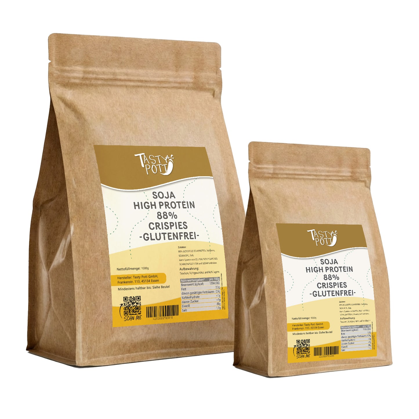 Soja Crispies 88% Protein - 1kg Beutel