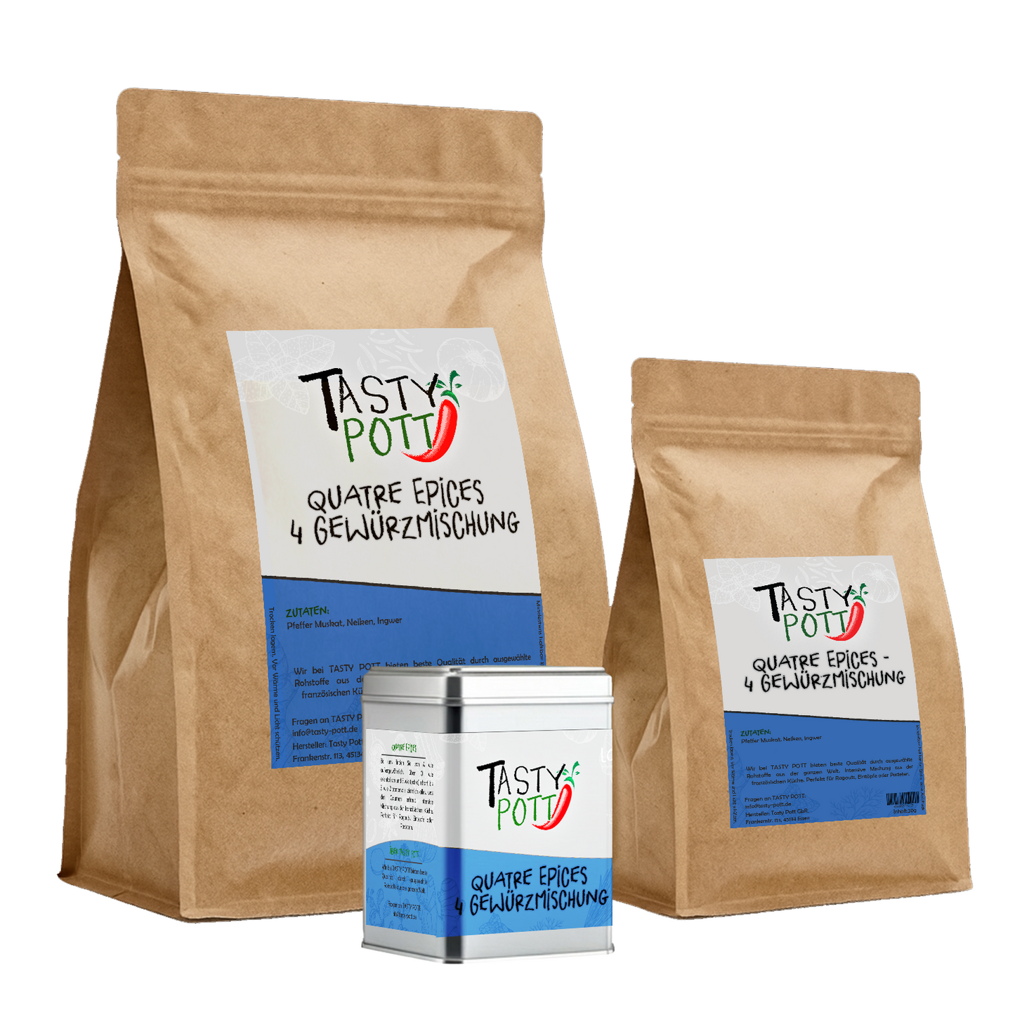 Quatre Épices Gewürzmischung ab 30g Beutel von Tasty Pott