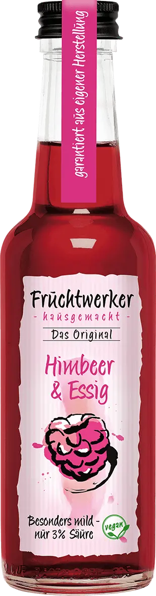 Fruchtwerker Himbeer & Essig 250ml - Fruchtiger Genuss - Tasty Pott