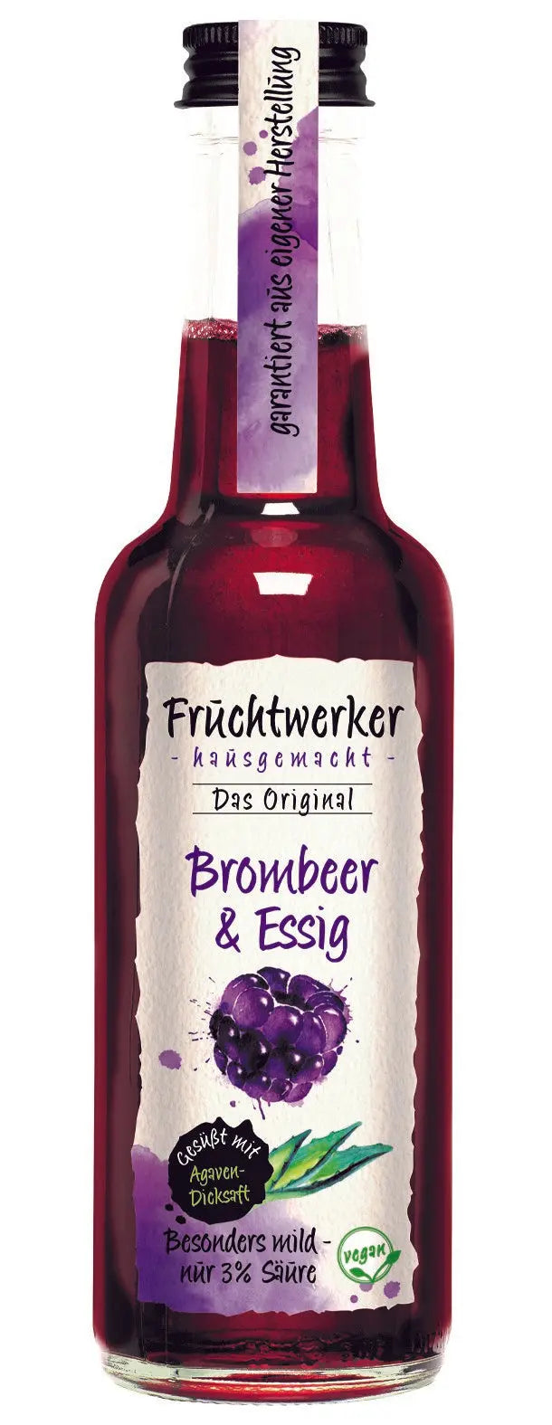 Fruchtwerker Brombeeressig mit Agavendicksaft 250ml – Tasty Pott - Tasty Pott