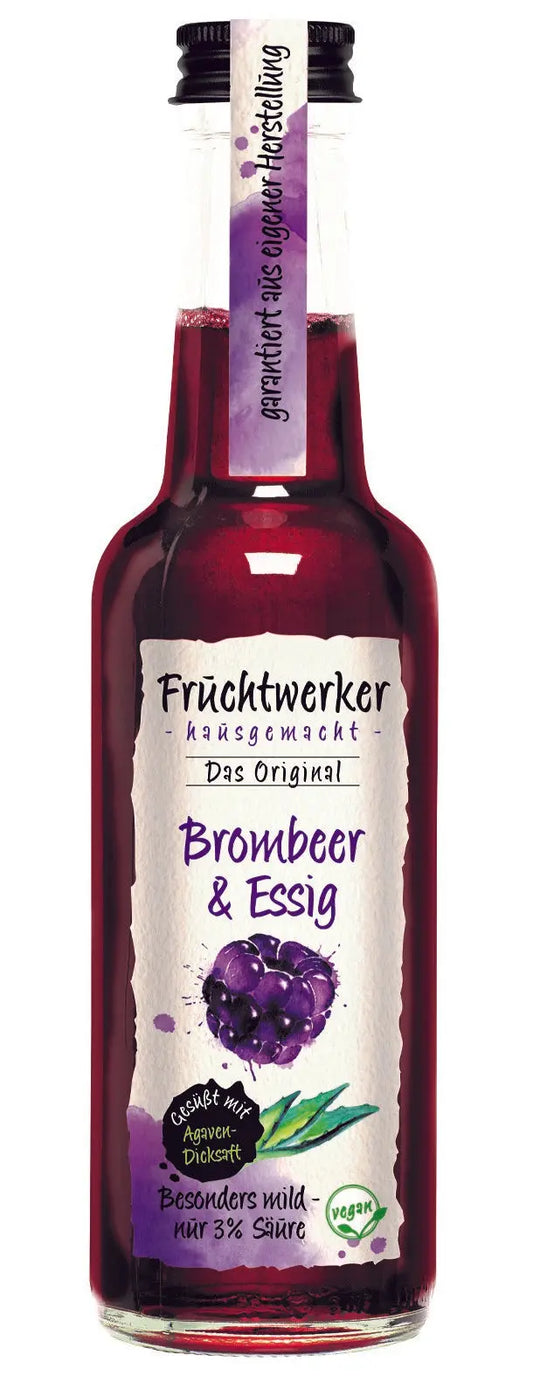 Fruchtwerker Brombeeressig mit Agavendicksaft 250ml – Tasty Pott - Tasty Pott
