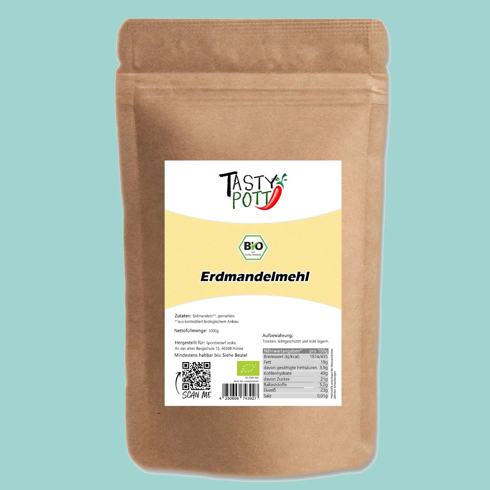 Bio Erdmandelmehl 1kg - Fein gemahlen von Tasty Pott Tasty Pott