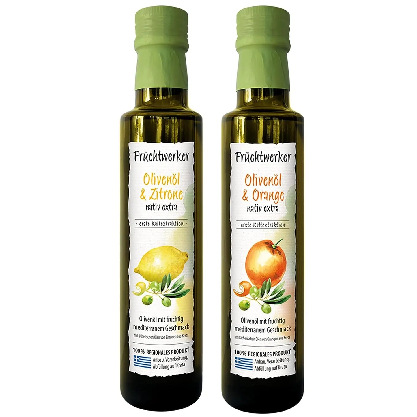 Fruchtwerker Olivenöl Set: Zitrone & Orange 250ml Tasty Pott