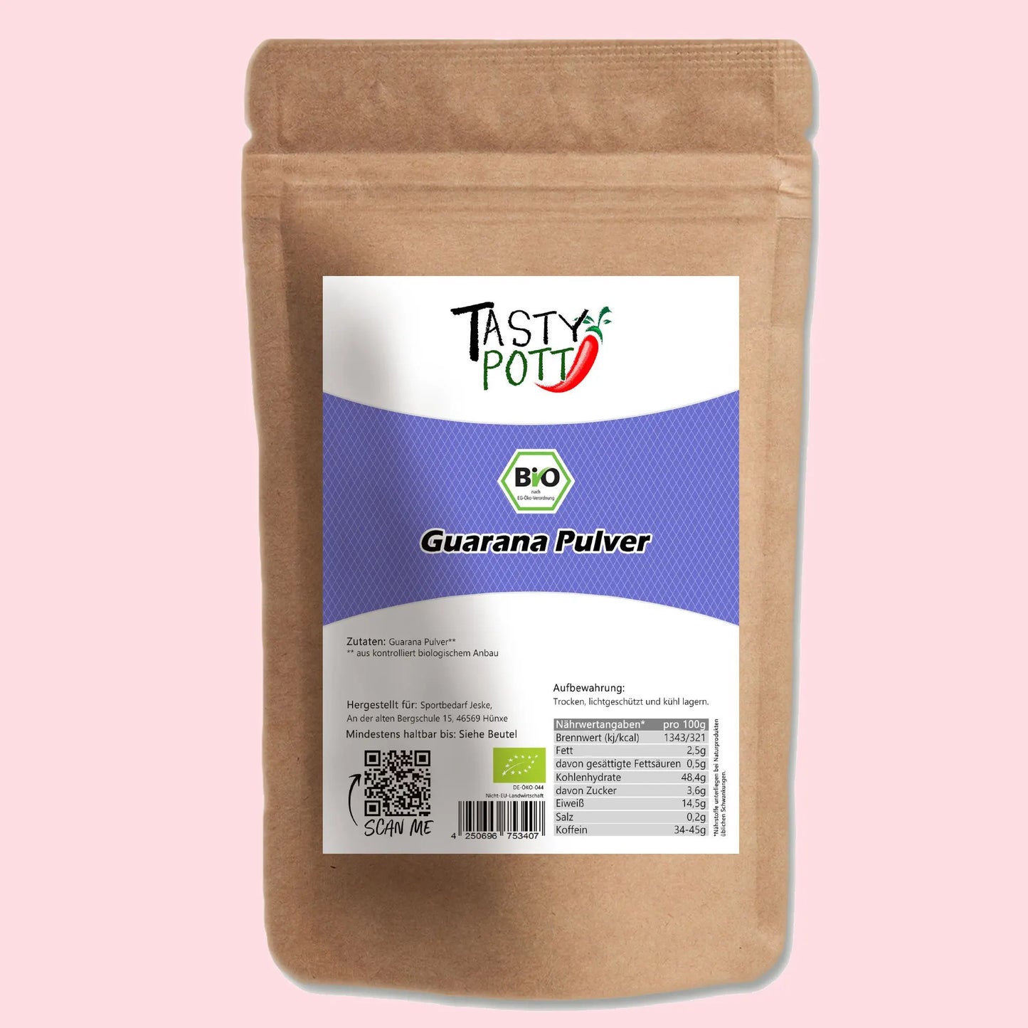 Bio Guarana Pulver 250g – Natürliches Koffein von Tasty Pott - Tasty Pott