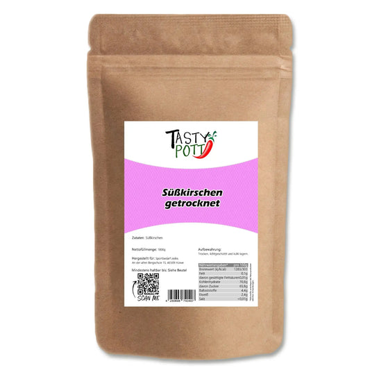 Getrocknete Süßkirschen ohne Stein - 1kg Beutel Tasty Pott