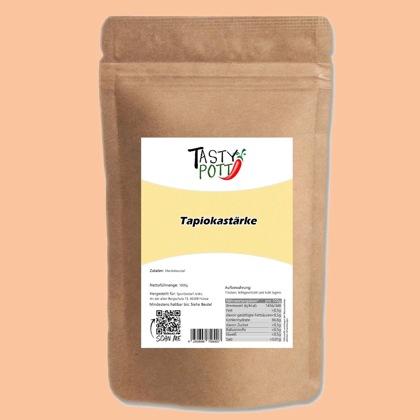Tapiokastärke 1kg - Glutenfreies Maniok Pulver von Tasty Pott Tasty Pott