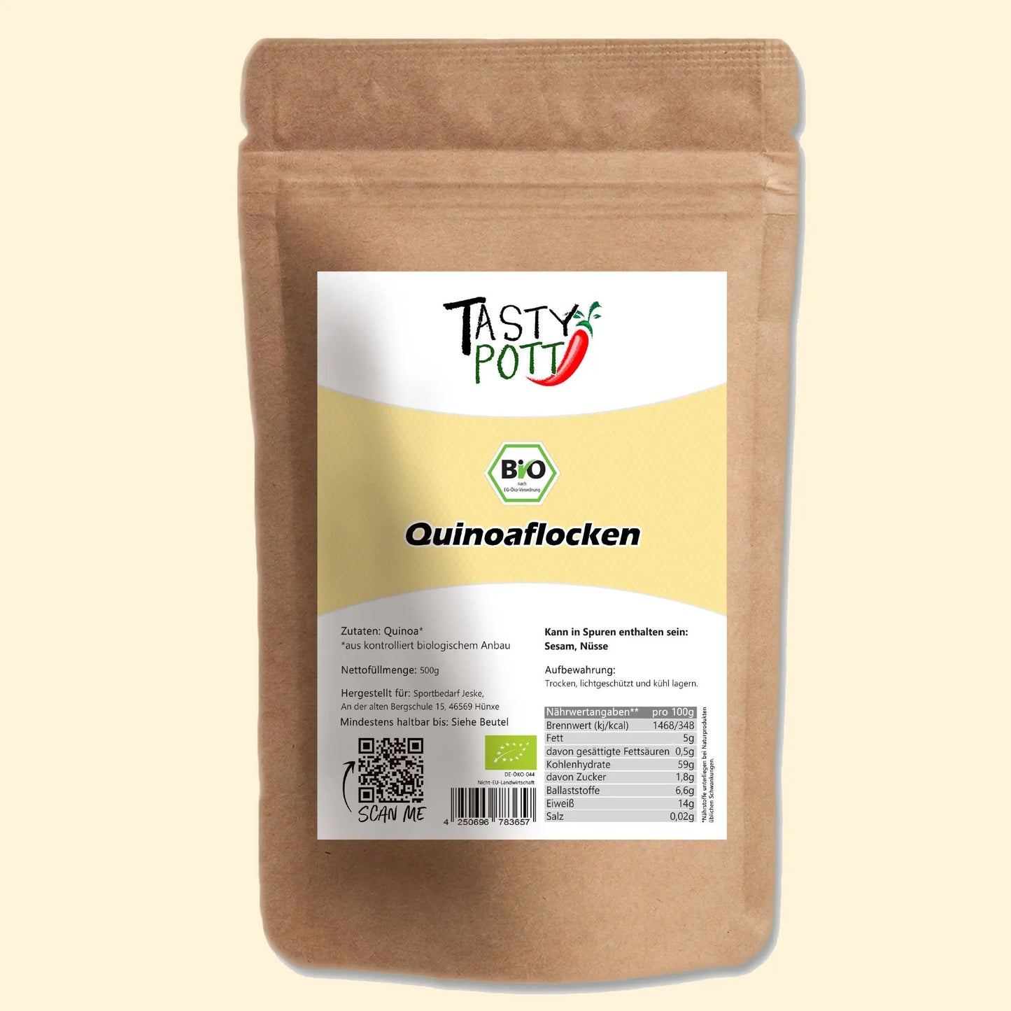 Bio Quinoa Flocken 500g | Glutenfrei & Vielseitig | Tasty Pott Tasty Pott
