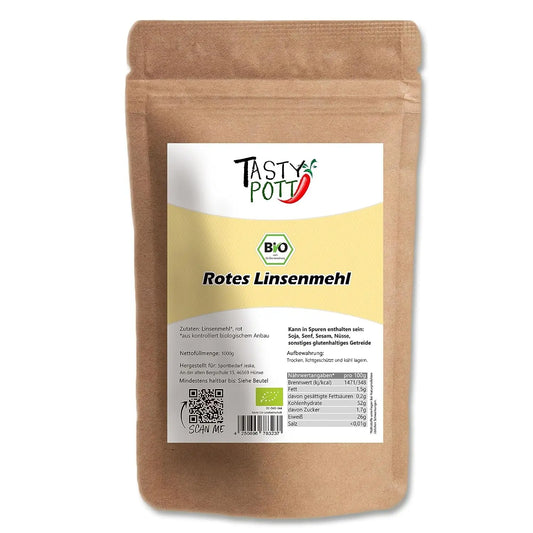 Bio Rotes Linsenmehl glutenfrei - 1kg von Tasty Pott Tasty Pott