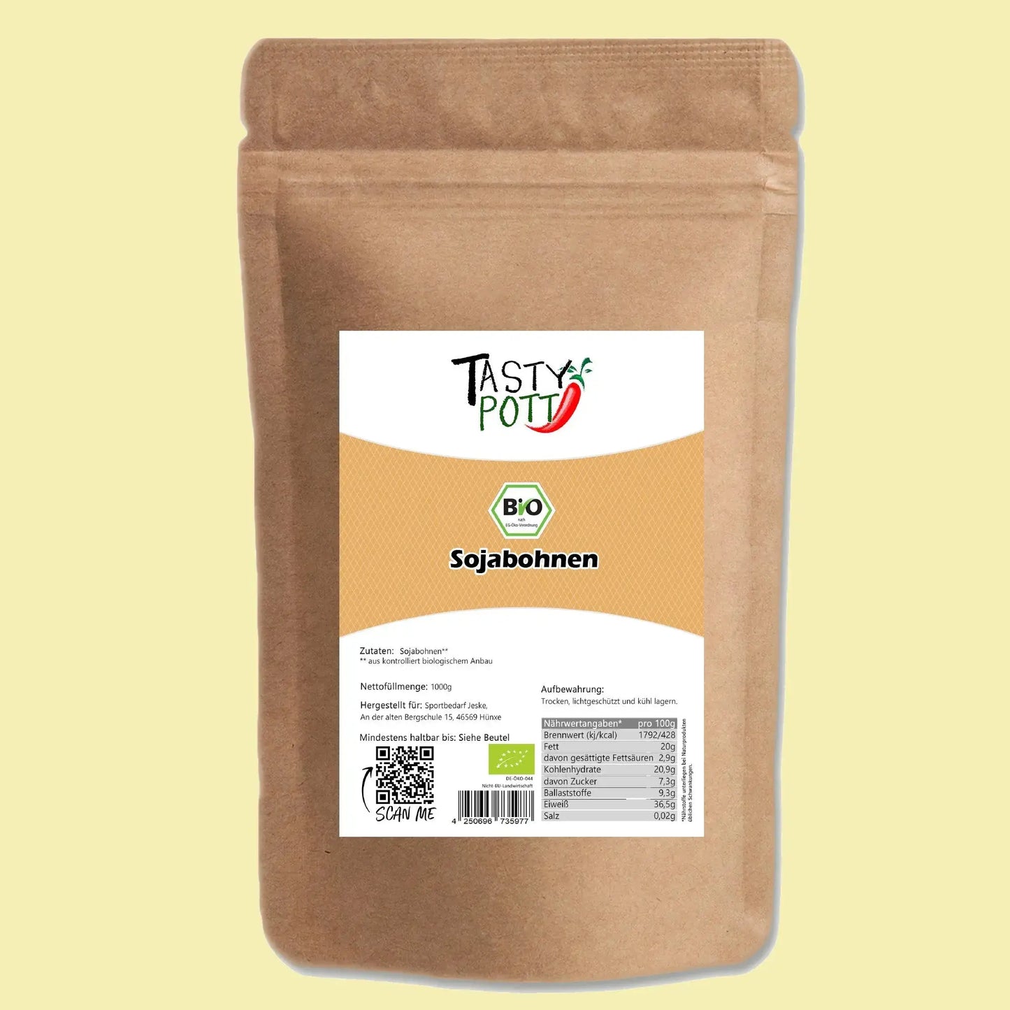 Bio Sojabohnen getrocknet, 1 kg | Tasty Pott Tasty Pott