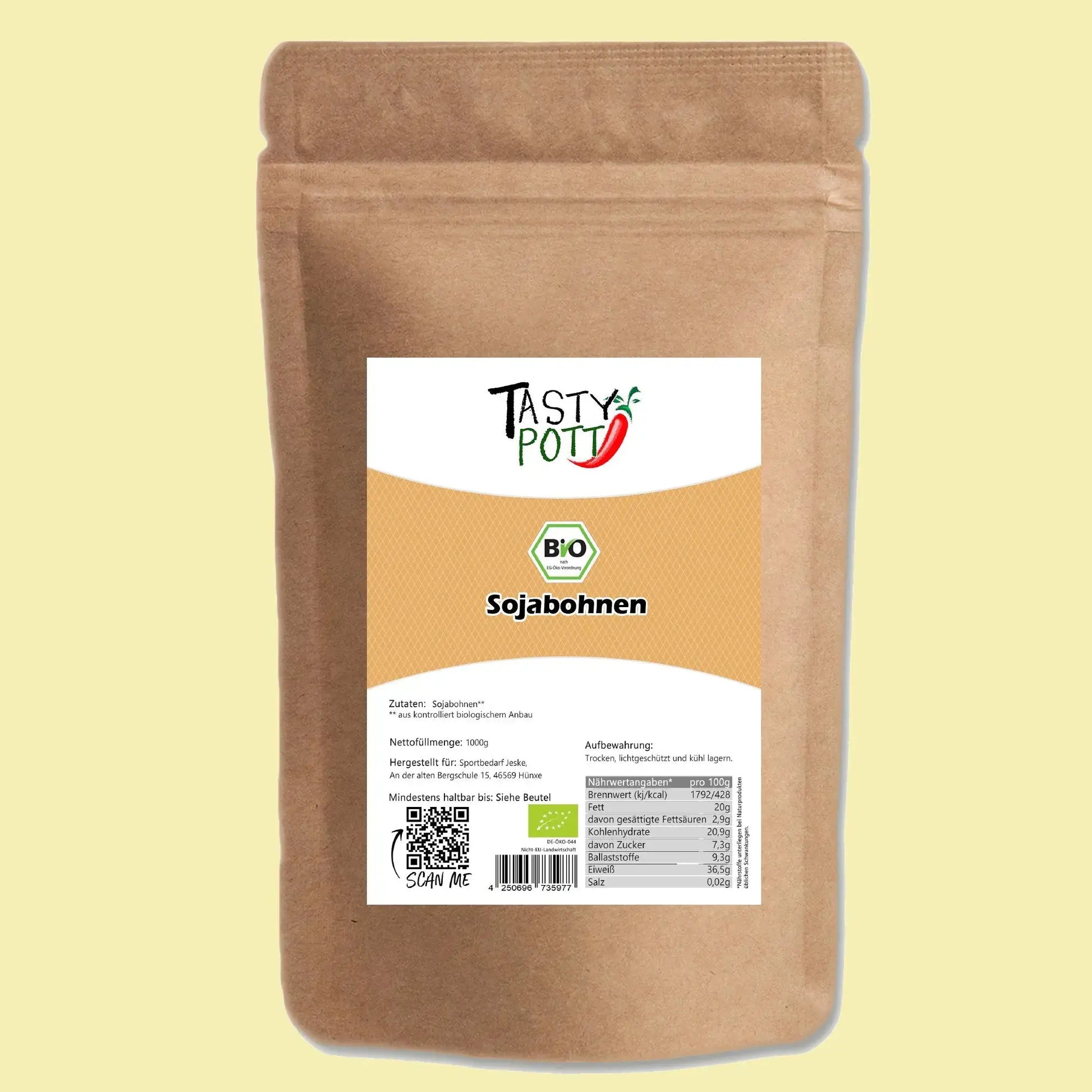 Bio Sojabohnen getrocknet, 1 kg | Tasty Pott Tasty Pott