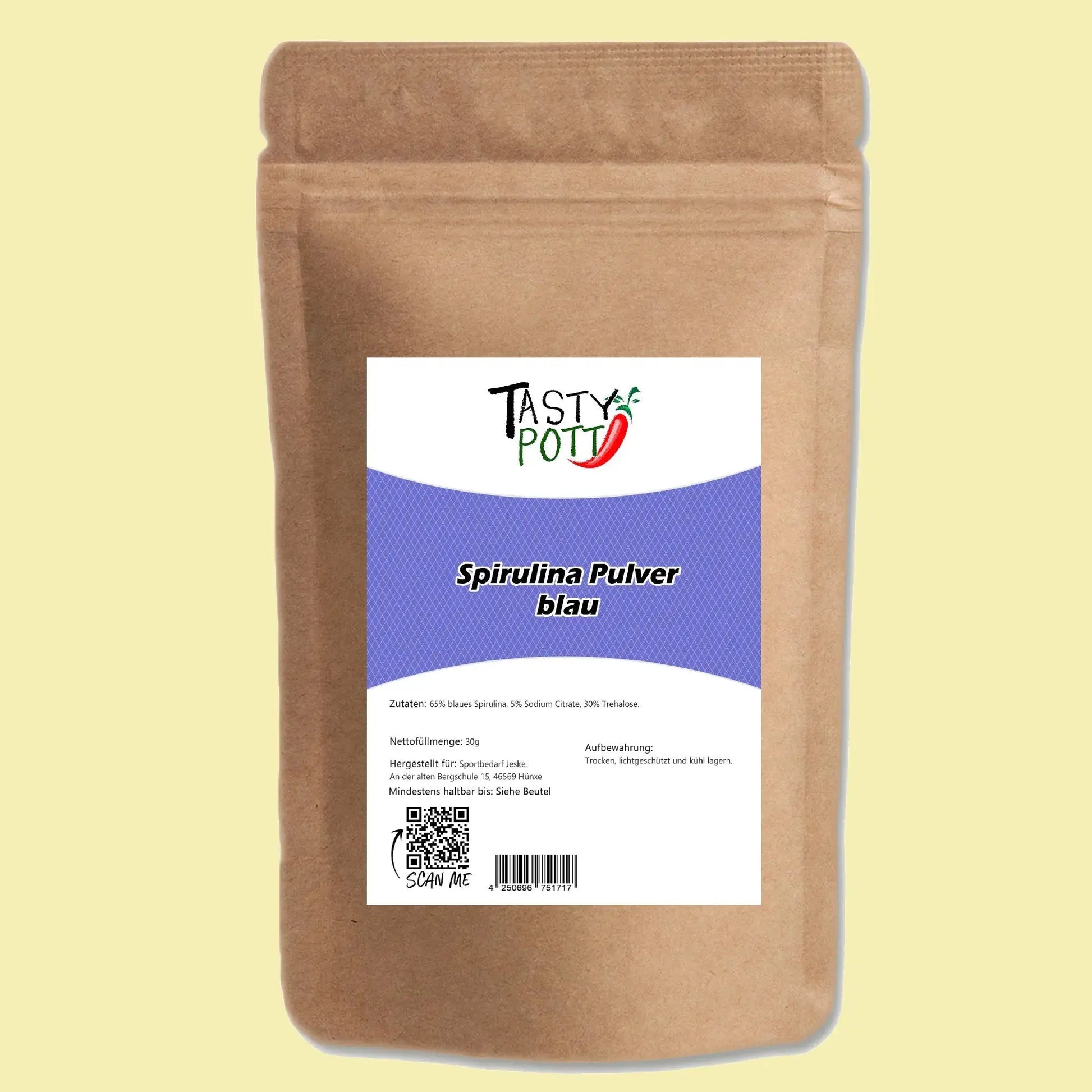 Blaues Spirulina Pulver - 30g von Tasty Pott Tasty Pott