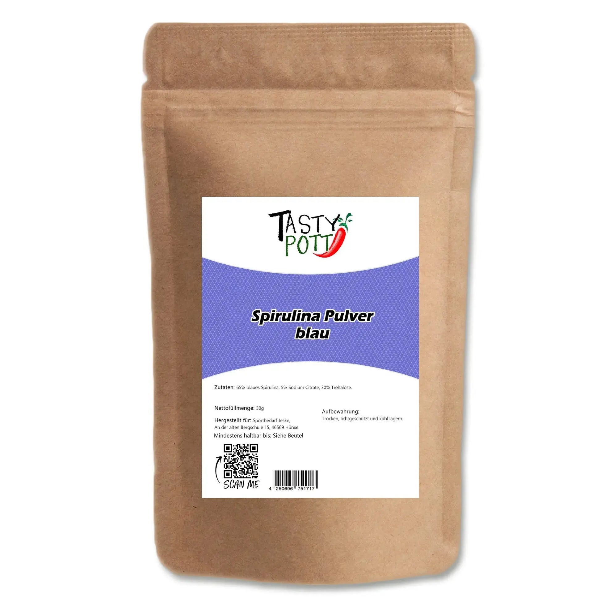 Blaues Spirulina Pulver - 30g von Tasty Pott Tasty Pott