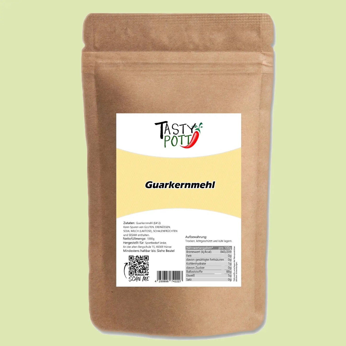 Guarkernmehl - Natürlicher Verdicker - 1kg von Tasty Pott Tasty Pott