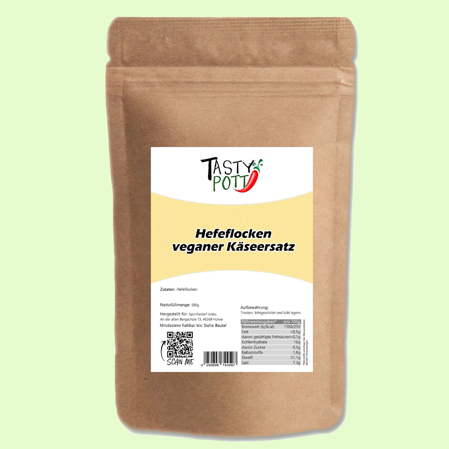 Hefeflocken würzig - veganer Käseersatz | 500g Tasty Pott - Tasty Pott