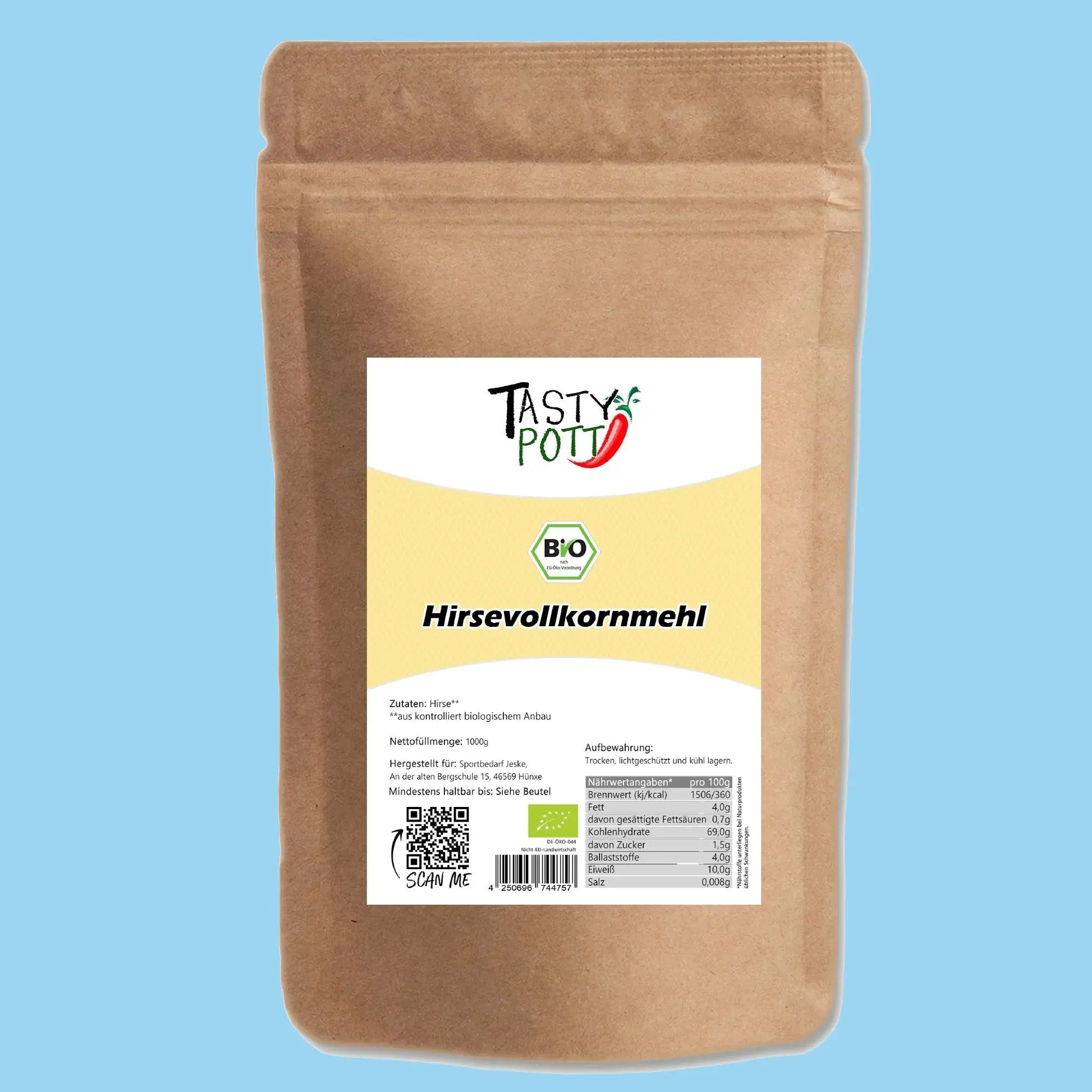 Bio Hirsevollkornmehl glutenfrei - 1000g von Tasty Pott Tasty Pott