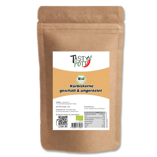 Bio Kürbiskerne ungeröstet - 1Kg Beutel von Tasty Pott Tasty Pott