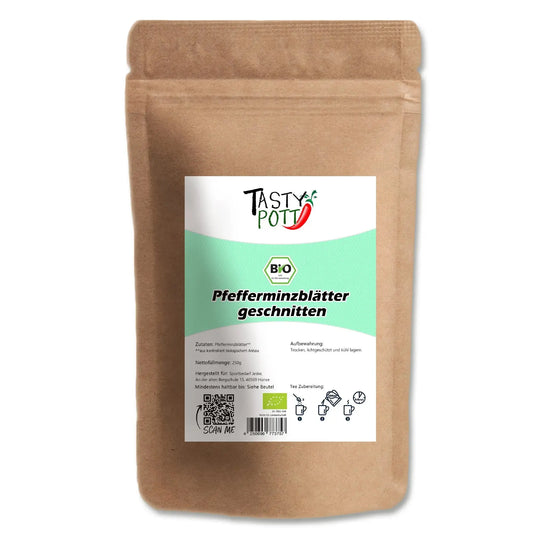Bio Pfefferminzblätter geschnitten - 250g Beutel von Tasty Pott Tasty Pott