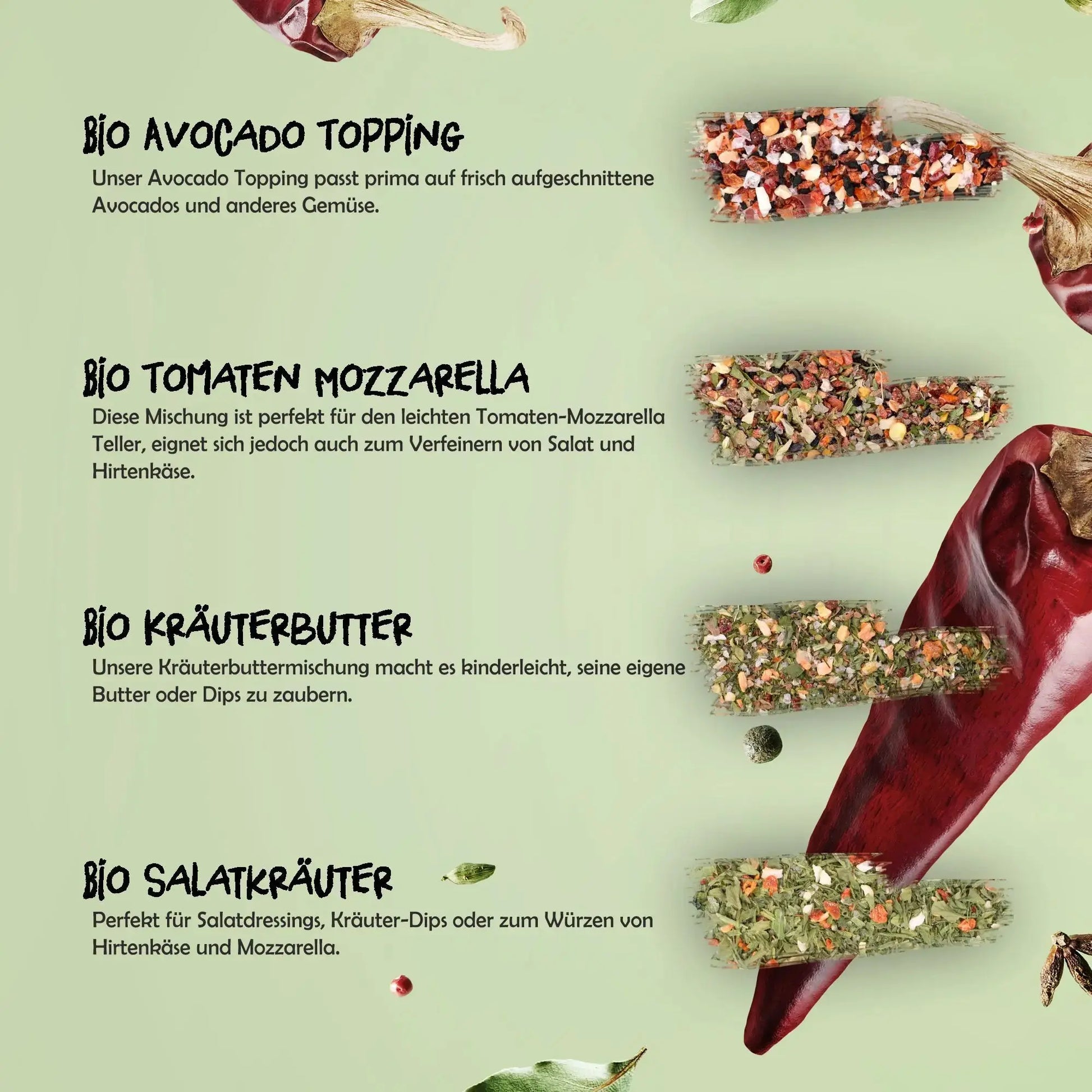 Bio Gewürz-Set 1 mit Schürze - 4 Dosen von Tasty Pott Tasty Pott