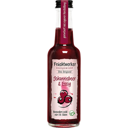Fruchtwerker Johannisbeeressig 250ml Flasche mit intensivem Geschmack für Salate und Desserts