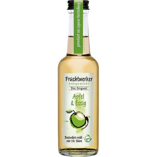 Fruchtwerker Apfelessig 250ml Flasche mit aromatischem Fruchtessig für Salate und Saucen