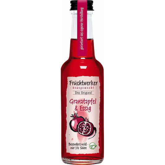 Fruchtwerker Granatapfel-Essig 250ml Flasche mit regionalen Zutaten für Salate und Geflügel