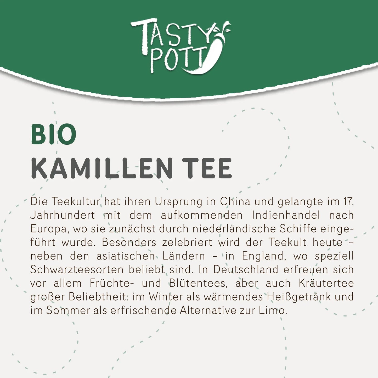 Bio Kamillenblüten Tee - Lose Kamille in 20g Dose - Tasty Pott