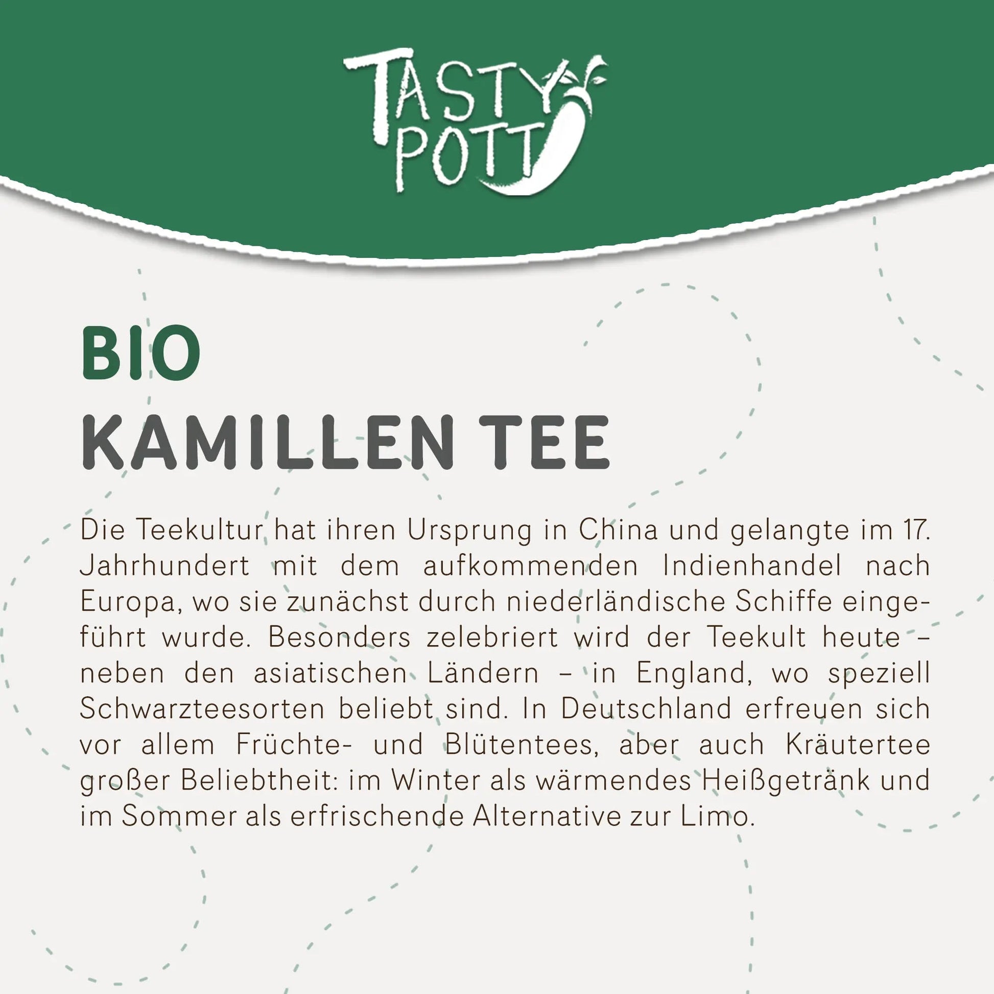 Bio Kamillenblüten Tee - Lose Kamille in 20g Dose - Tasty Pott
