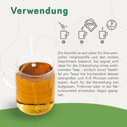 Bio Kamillenblüten Tee - Lose Kamille in 20g Dose - Tasty Pott