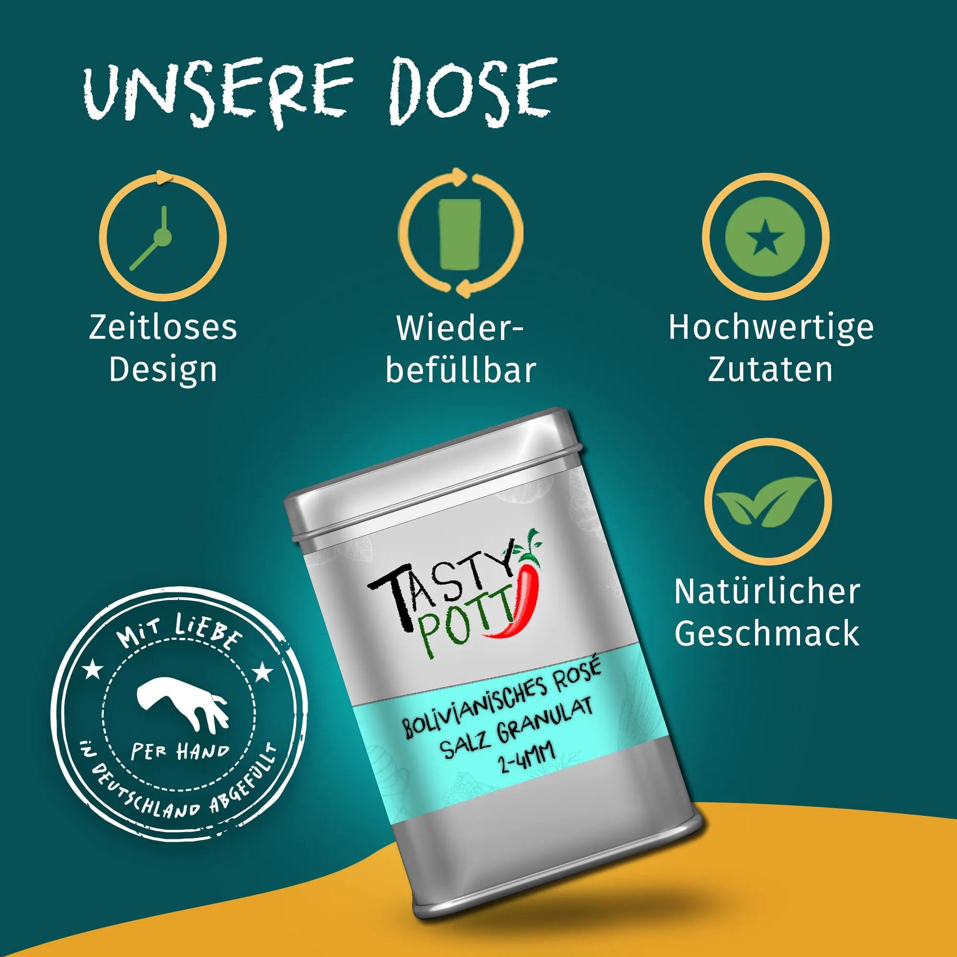 Bolivianisches Rosé Salz Granulat 100g von Tasty Pott - Tasty Pott