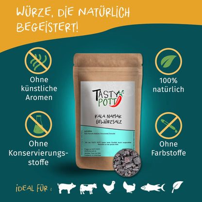 Kala Namak Salz - Indisches Schwarzsalz - 100g Dose - Tasty Pott