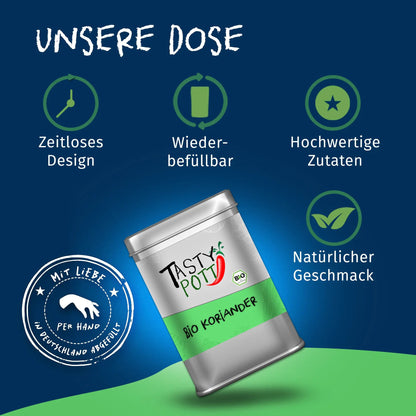 Bio Koriander ganz - 60g Dose von Tasty Pott - Tasty Pott