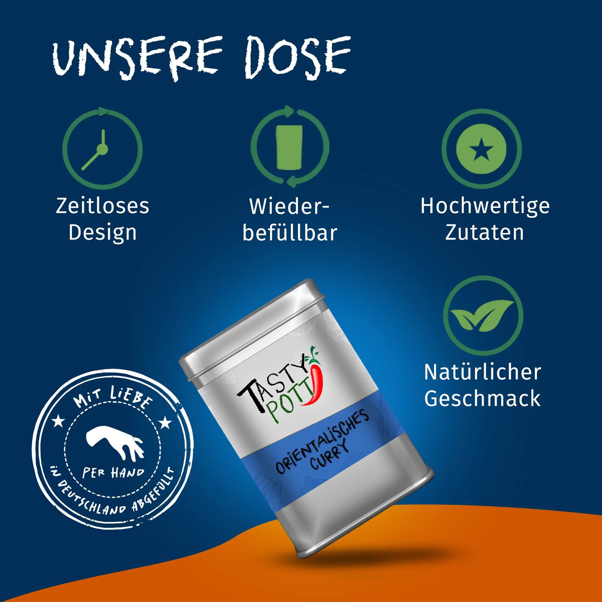 Orientalisches Curry - Currymischung - 75g Dose - Tasty Pott