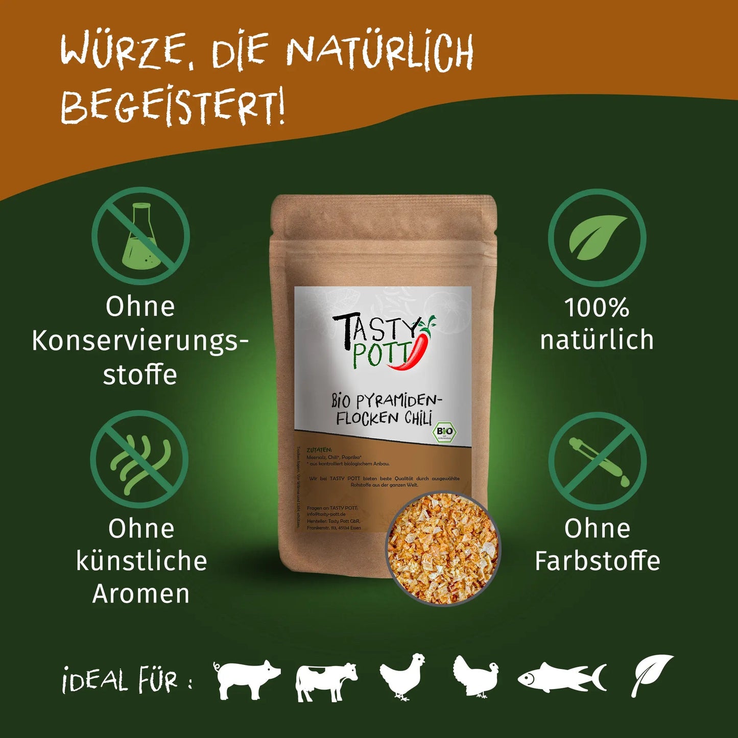 Bio Pyramidensalz mit Chili - 85g Dose | Tasty Pott - Tasty Pott