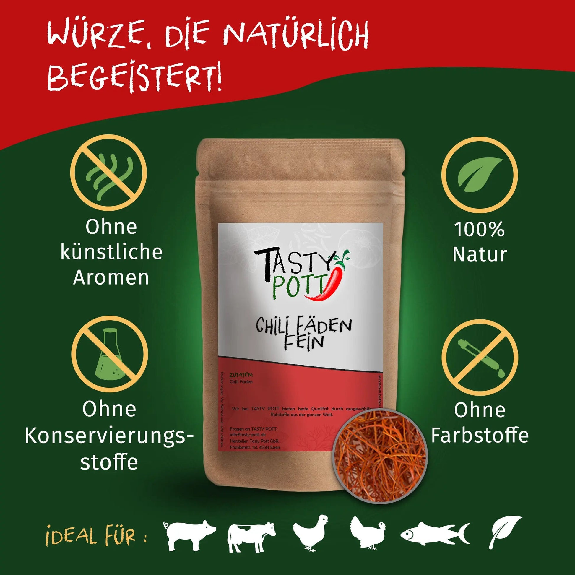 Tasty Pott Chili Fäden 10g – Fein & Würzig - Tasty Pott