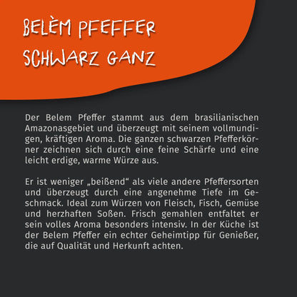 Belem Pfeffer schwarz ganz - 250g Beutel von Tasty Pott - Tasty Pott