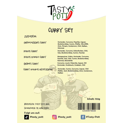 Tasty Pott Curry Set 5x30g – Probiergrößen für Curry-Fans - Tasty Pott