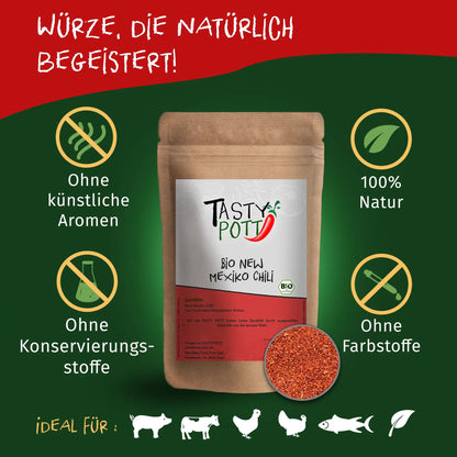 Bio New Mexico Chili Pulver - 80g Dose von Tasty Pott Tasty Pott
