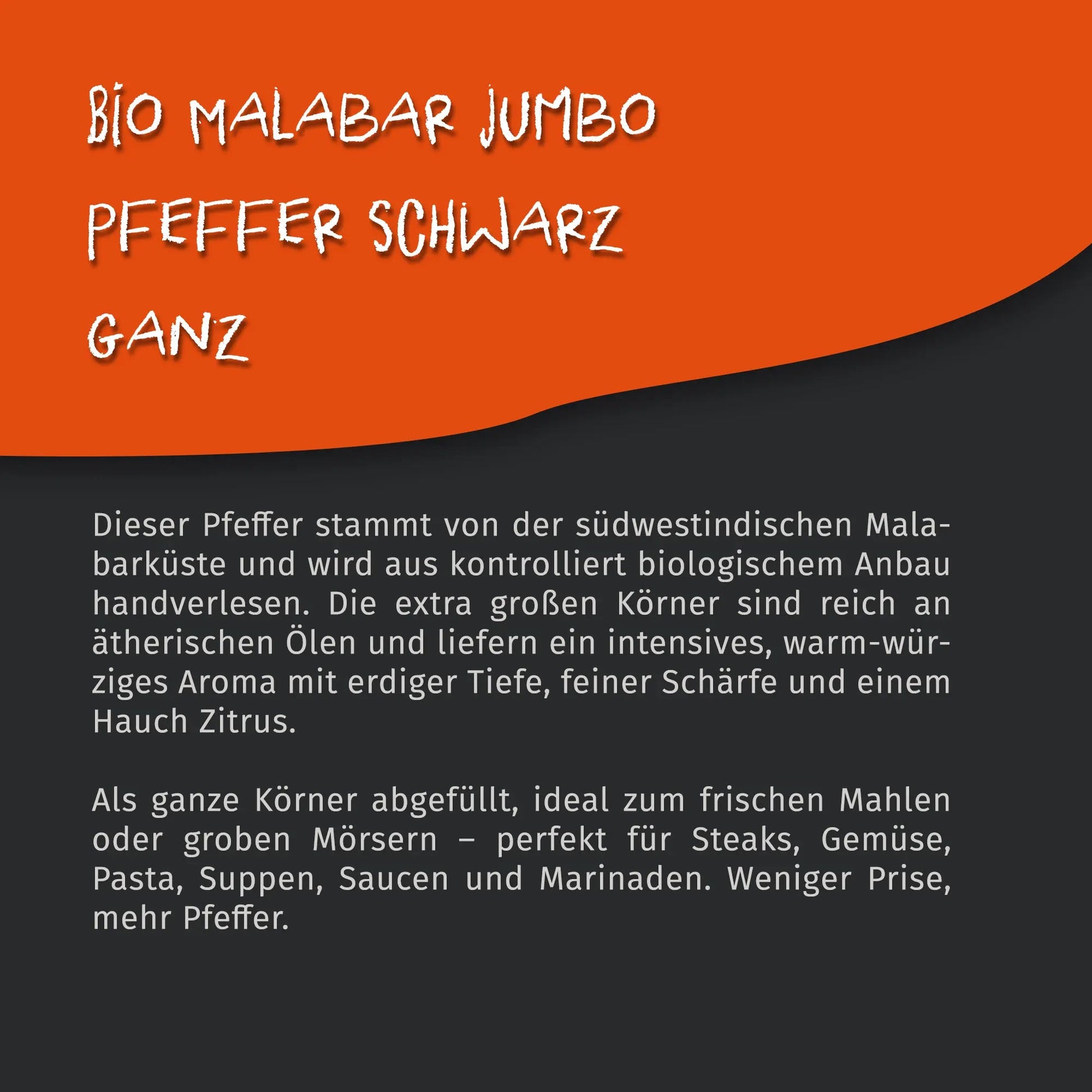 Tasty Pott Bio Jumbo Malabar Pfeffer 70g Tasty Pott