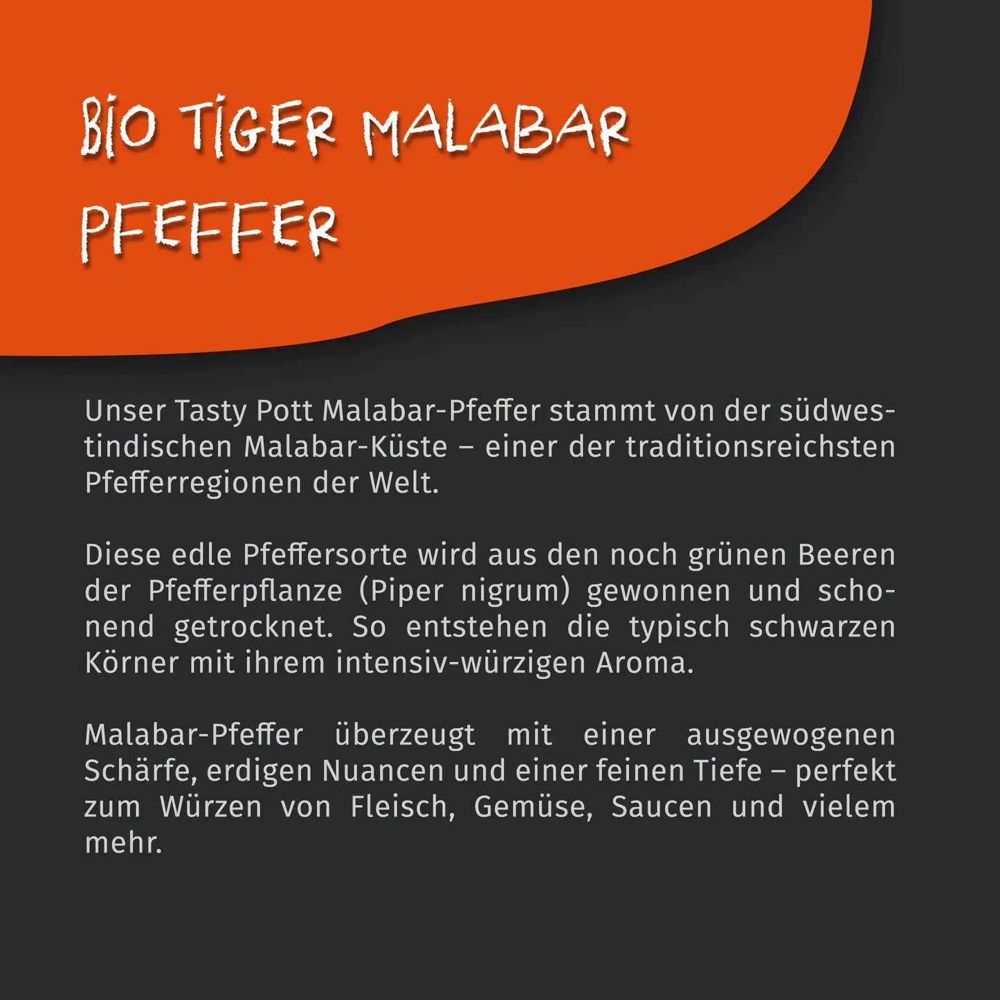 Tiger Bio Malabar Pfeffer schwarz - 100g Dose von Tasty Pott Tasty Pott