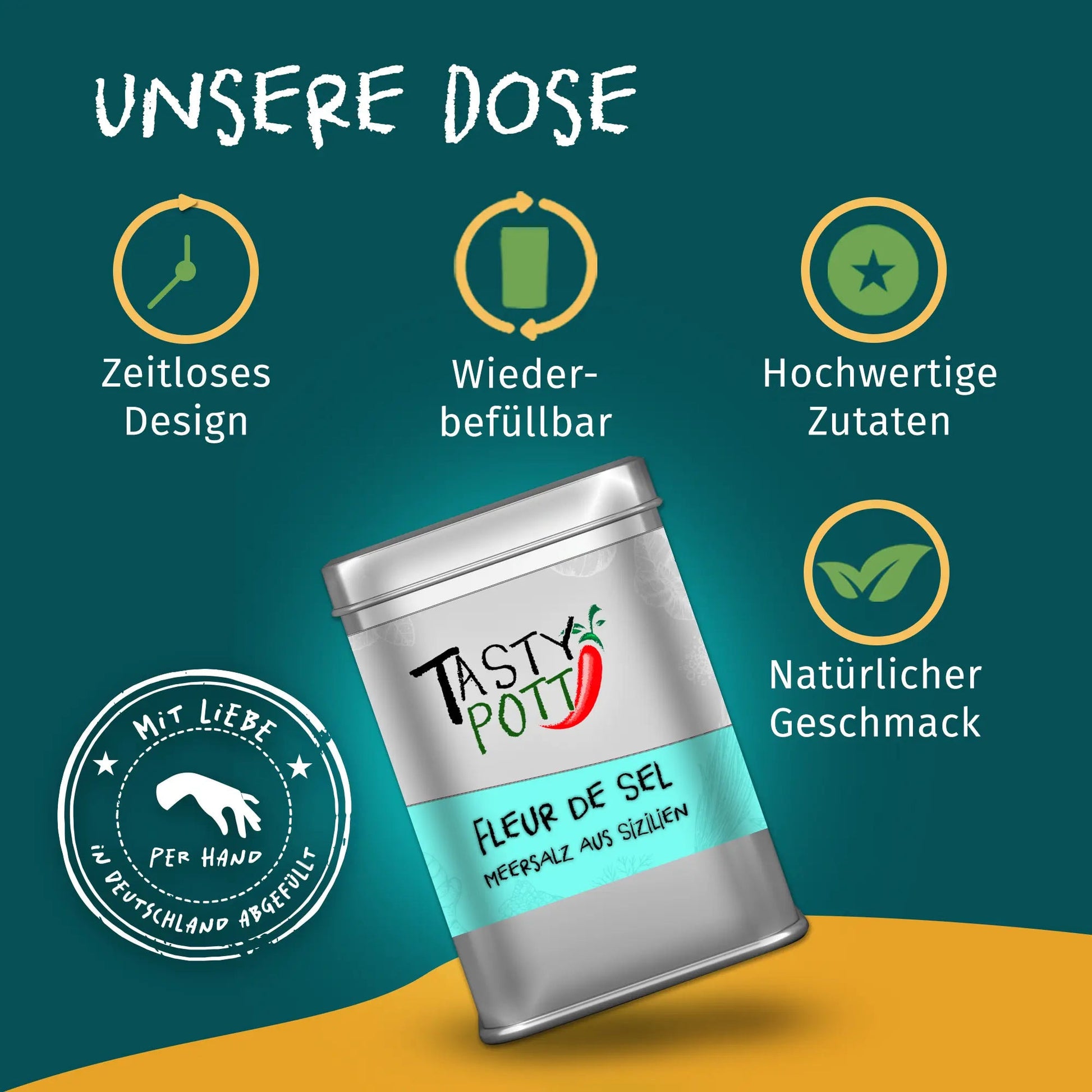 Fleur de Sel Meersalz 150g Dose - Tasty Pott Tasty Pott