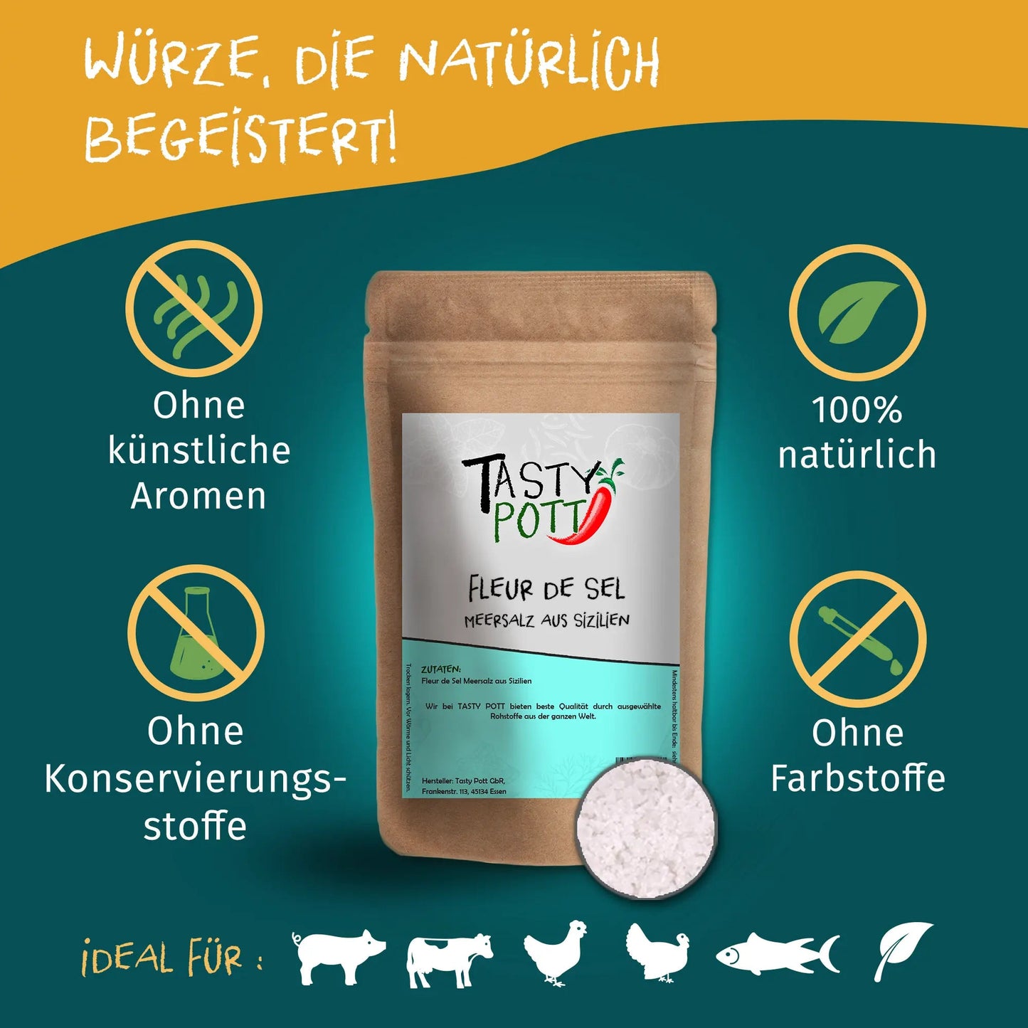Fleur de Sel Meersalz 150g Dose - Tasty Pott Tasty Pott