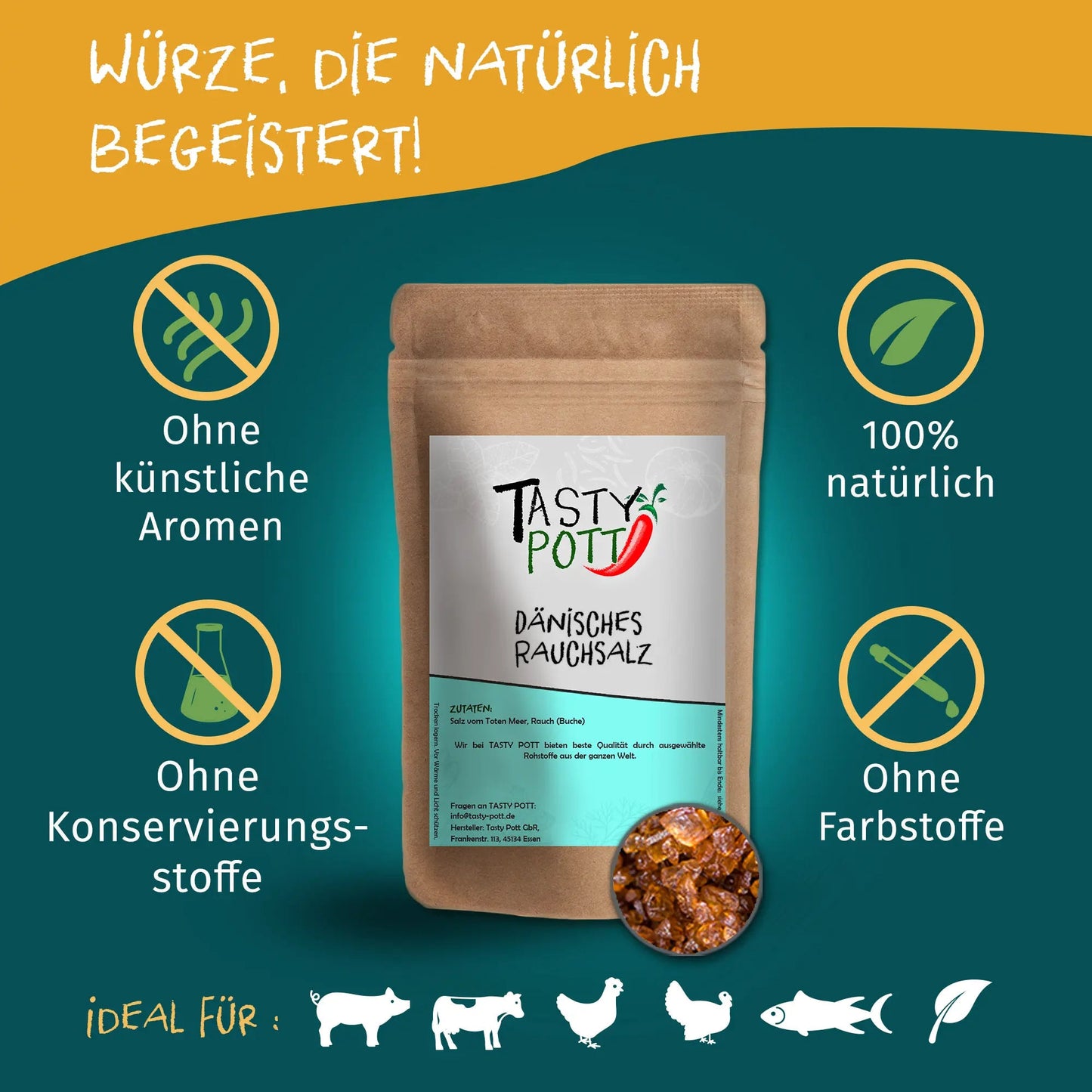 Dänisches Rauchsalz 150g – Intensives Aroma von Tasty Pott Tasty Pott