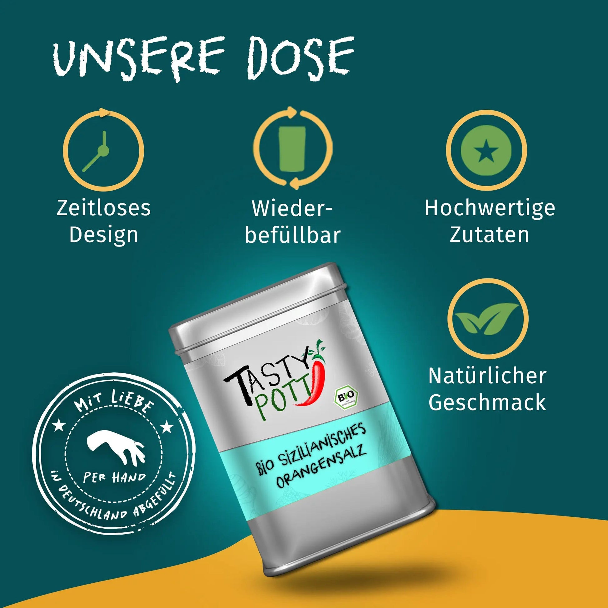 Bio Orangensalz aus Sizilien - 125g Dose | Tasty Pott Tasty Pott