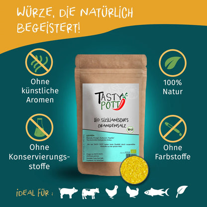 Bio Orangensalz aus Sizilien - 125g Dose | Tasty Pott Tasty Pott