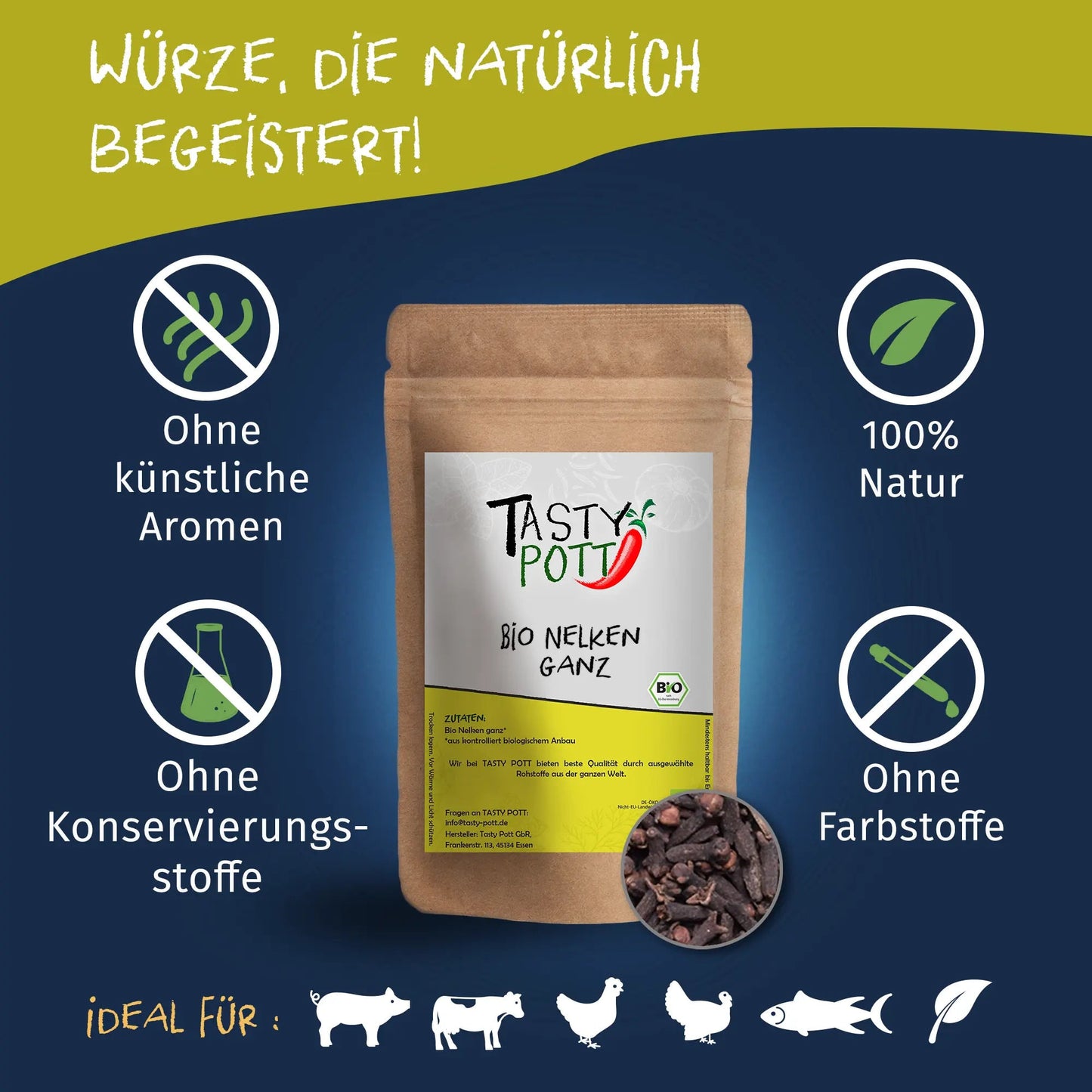 Bio Nelken ganz - 50 g Dose | Tasty Pott Tasty Pott