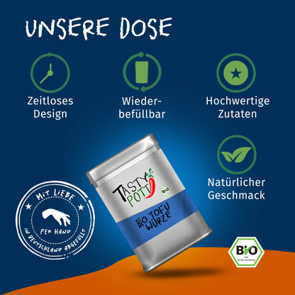 Bio Tofu Gewürz | Aromatische Gewürzmischung 100g Dose Tasty Pott
