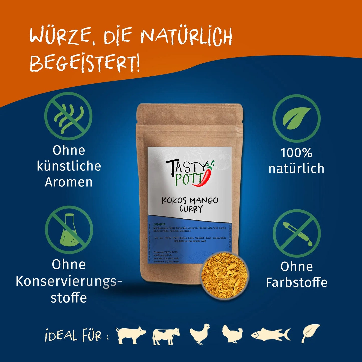 Kokos Mango Curry Gewürz | 75g Dose - Tasty Pott Tasty Pott